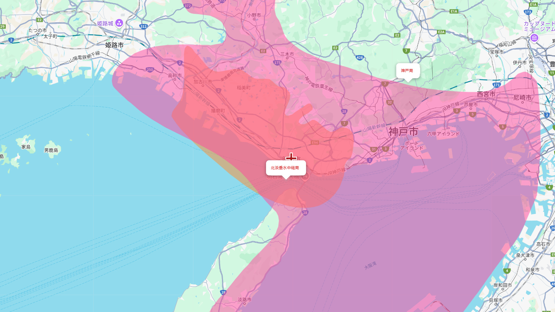 明石市の電波事情